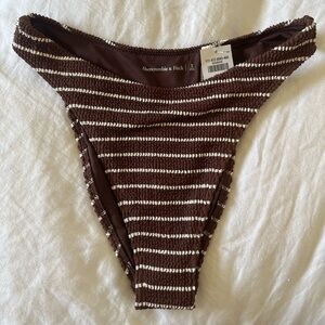 Abercrombie&Fitch Swim Bottom only. Size Small. Brown and white stripe. NWT